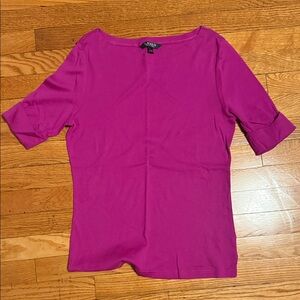 Lauren Ralph Lauren Magenta Short Sleeve Top